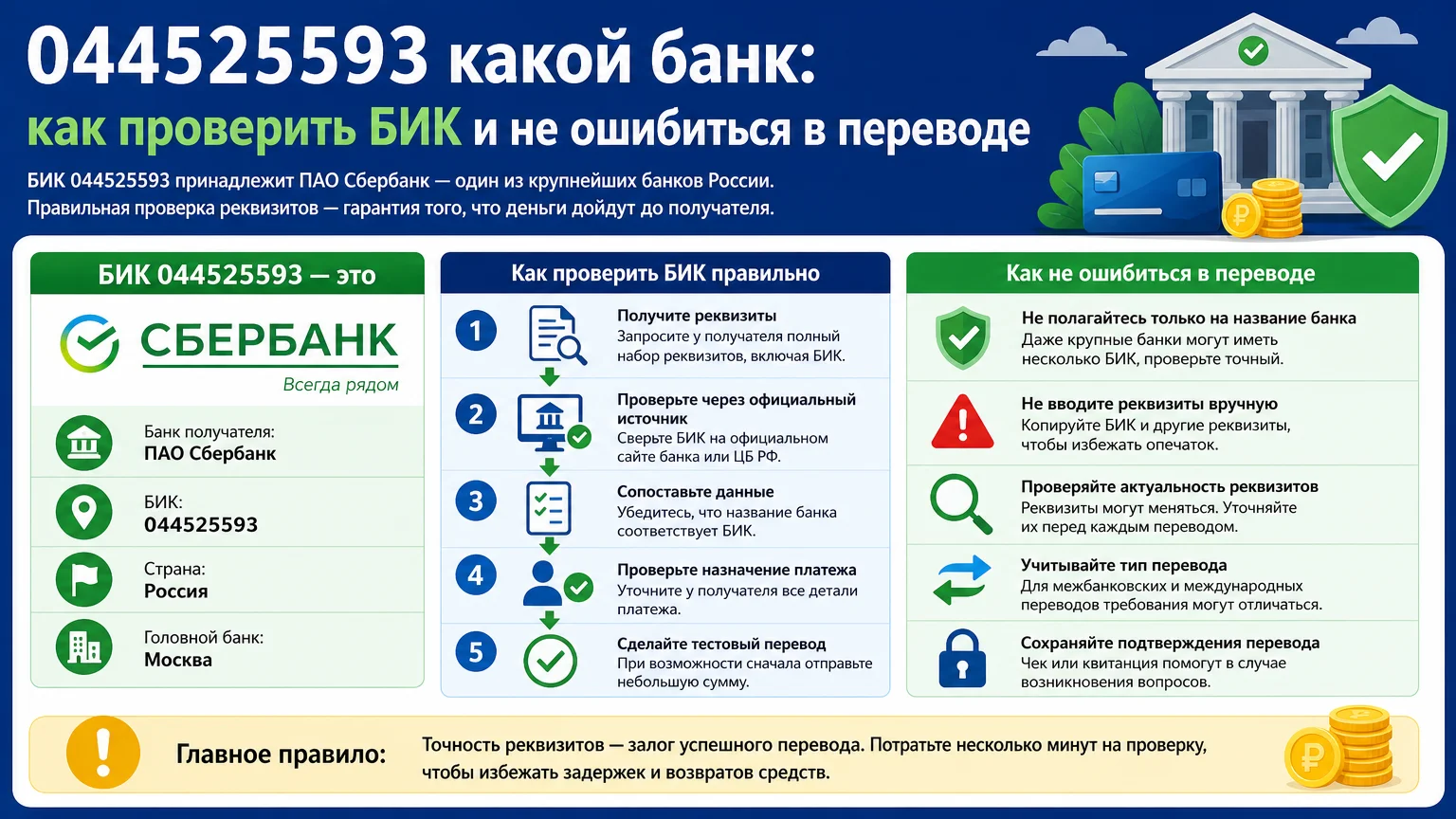 044525593 какой банк: как проверить БИК и не ошибиться в переводе