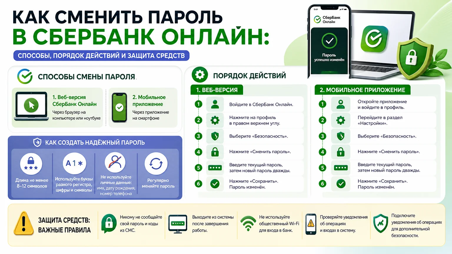 Как сменить пароль в СберБанк Онлайн: способы, порядок действий и защита средств