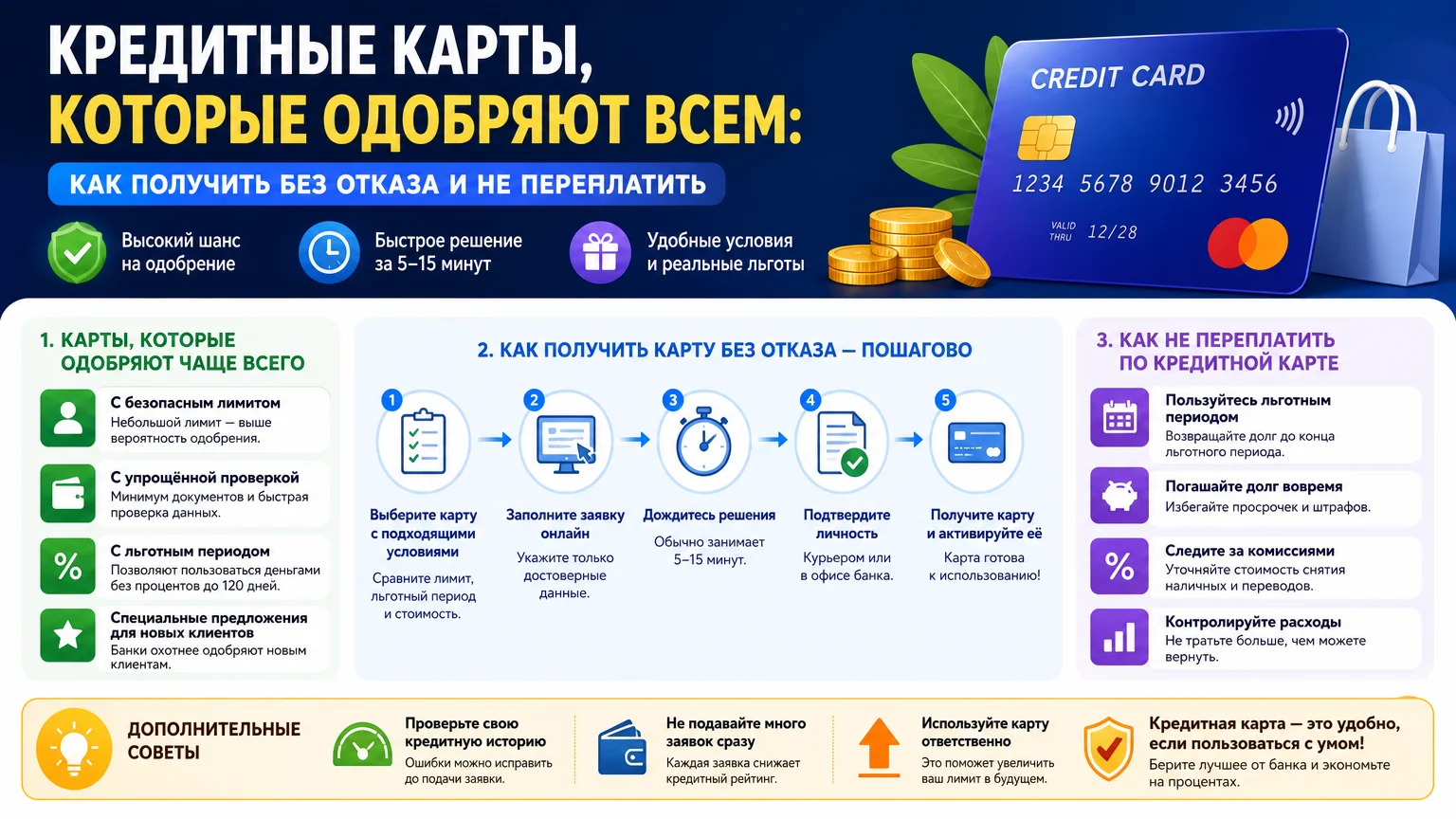 Кредитные карты, которые одобряют всем: как получить без отказа и не переплатить