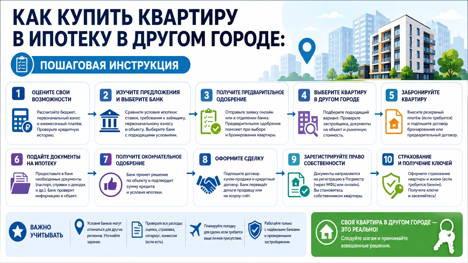 Как купить квартиру в ипотеку в другом городе: пошаговая инструкция