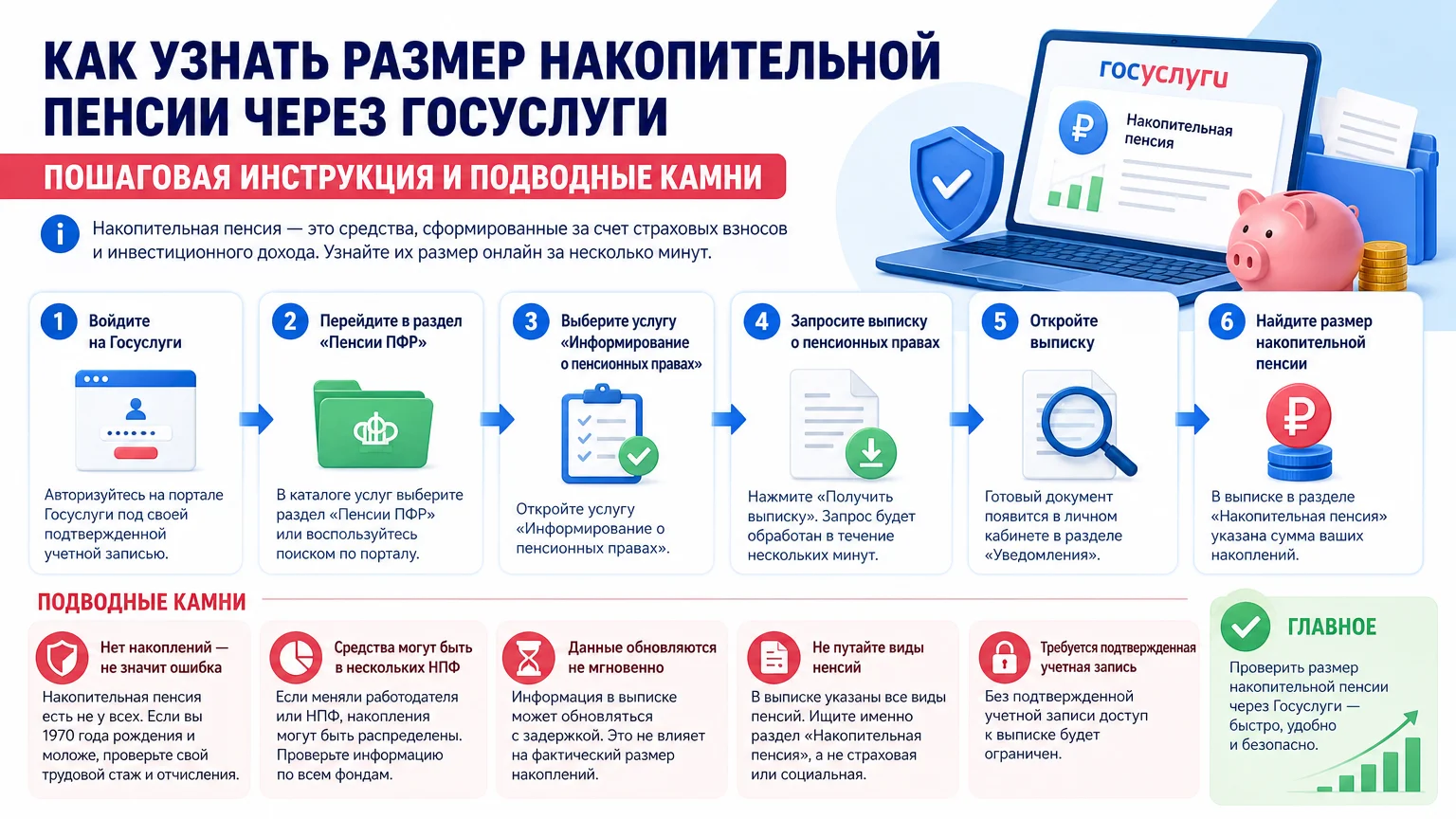 Как узнать размер накопительной пенсии через Госуслуги: пошаговая инструкция и подводные камни