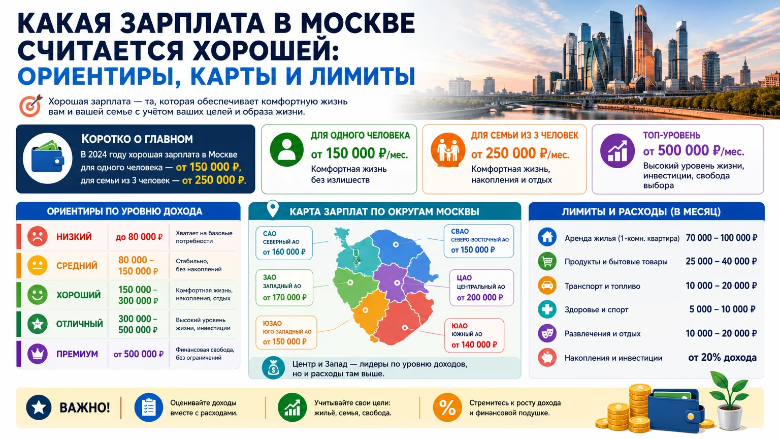 Какая зарплата в Москве считается хорошей: ориентиры, карты и лимиты