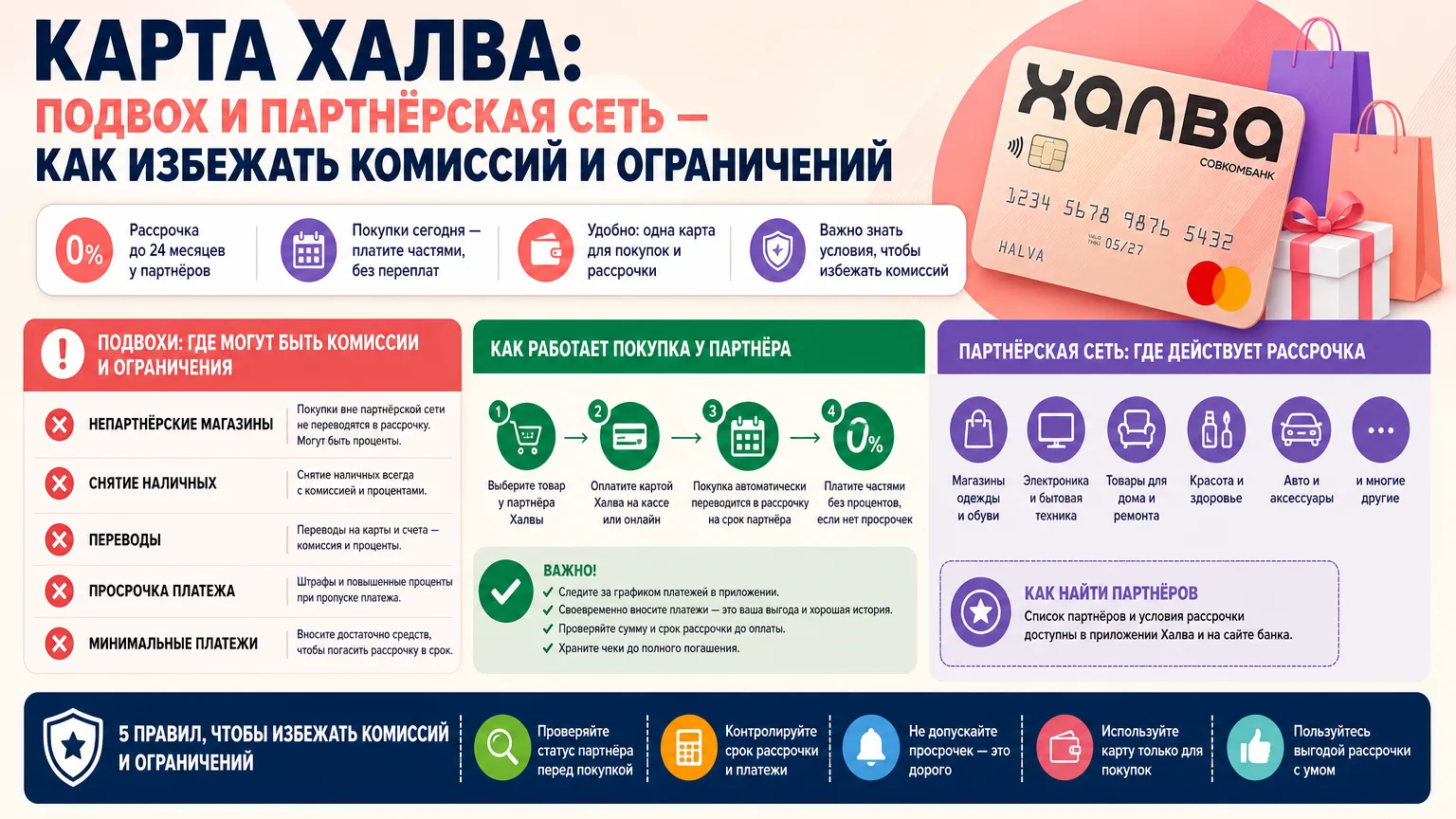 Карта Халва: подвох и партнёрская сеть — как избежать комиссий и ограничений