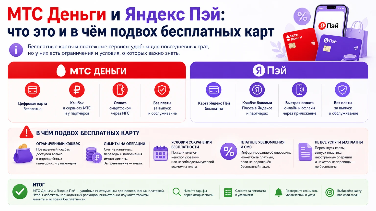 МТС Деньги и Яндекс Пэй: что это и в чём подвох бесплатных карт