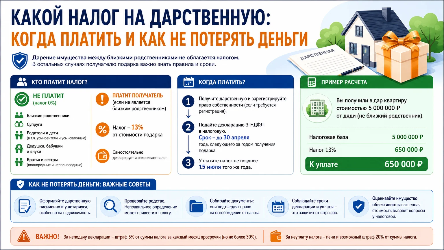 Какой налог на дарственную: когда платить и как не потерять деньги