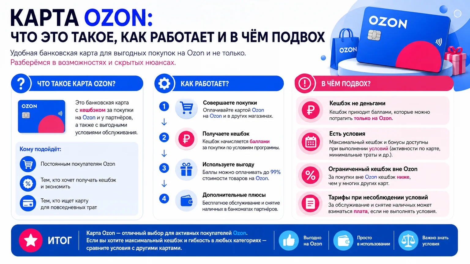 Карта Ozon: что это такое, как работает и в чём подвох