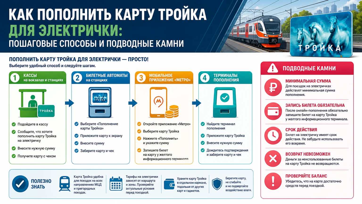 Как пополнить карту Тройка для электрички: пошаговые способы и подводные камни