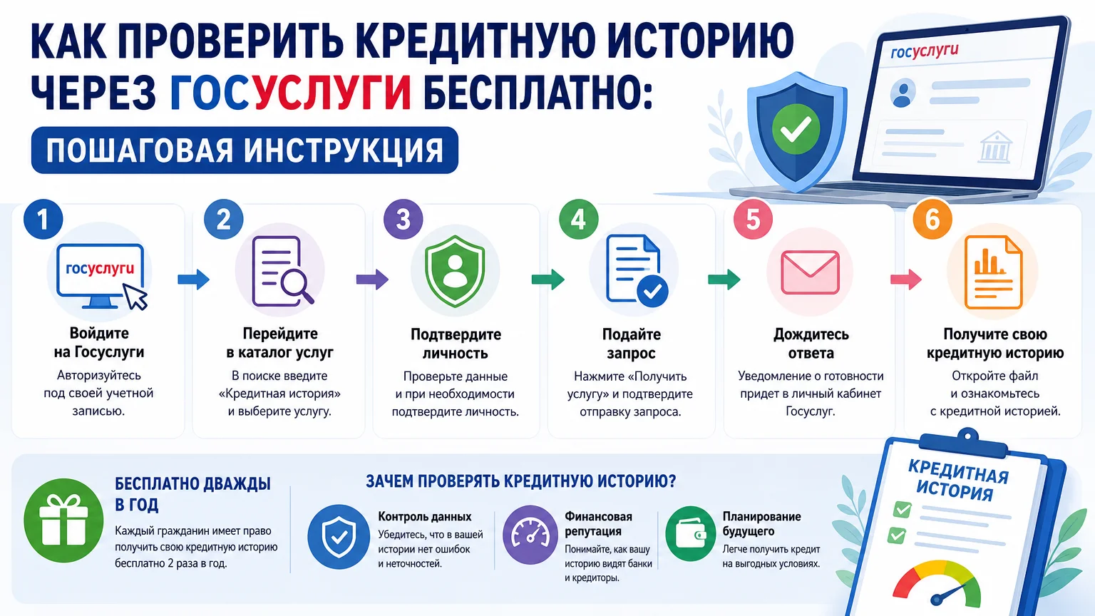 Как проверить кредитную историю через Госуслуги бесплатно: пошаговая инструкция