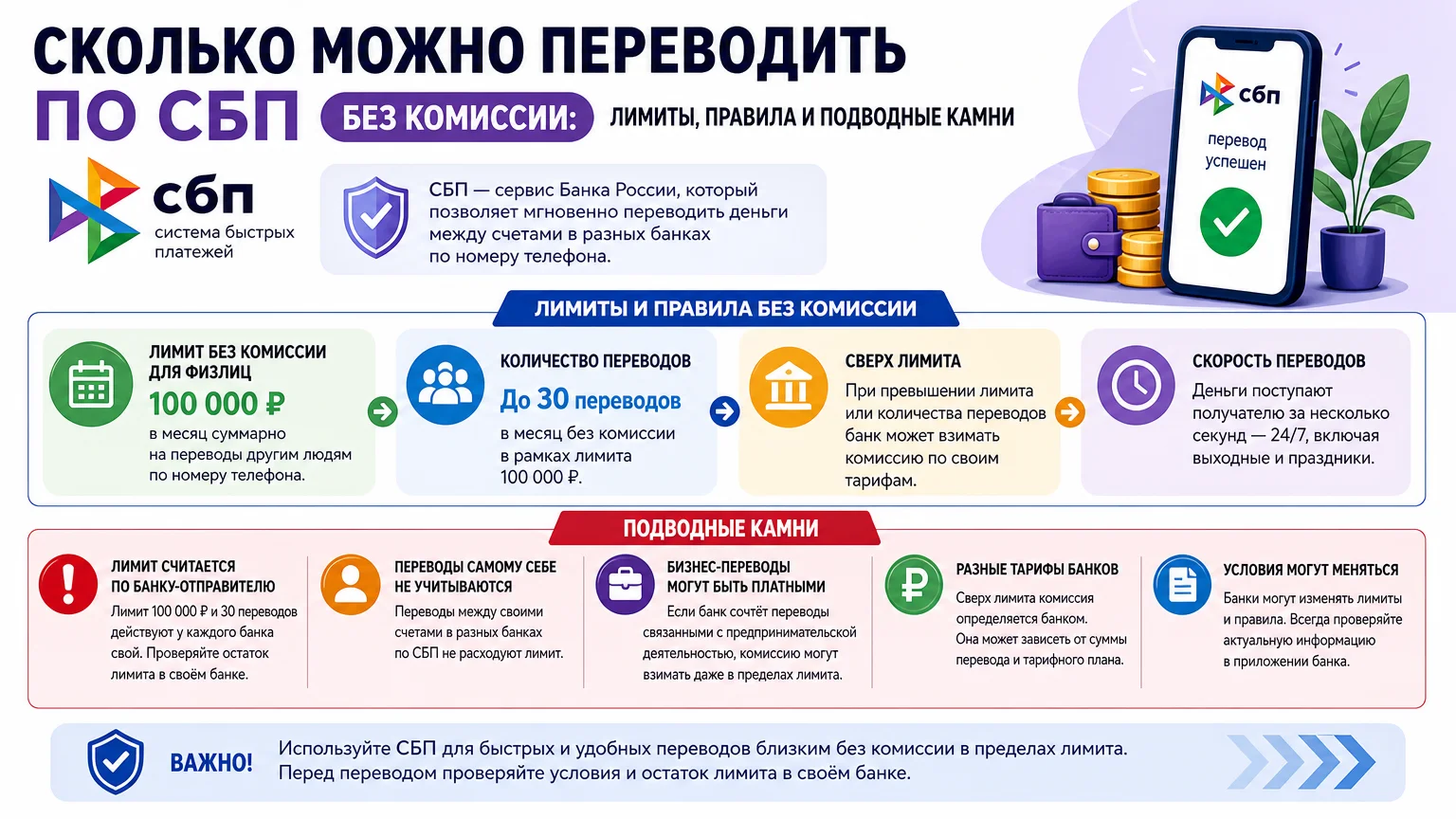 Сколько можно переводить по СБП без комиссии: лимиты, правила и подводные камни