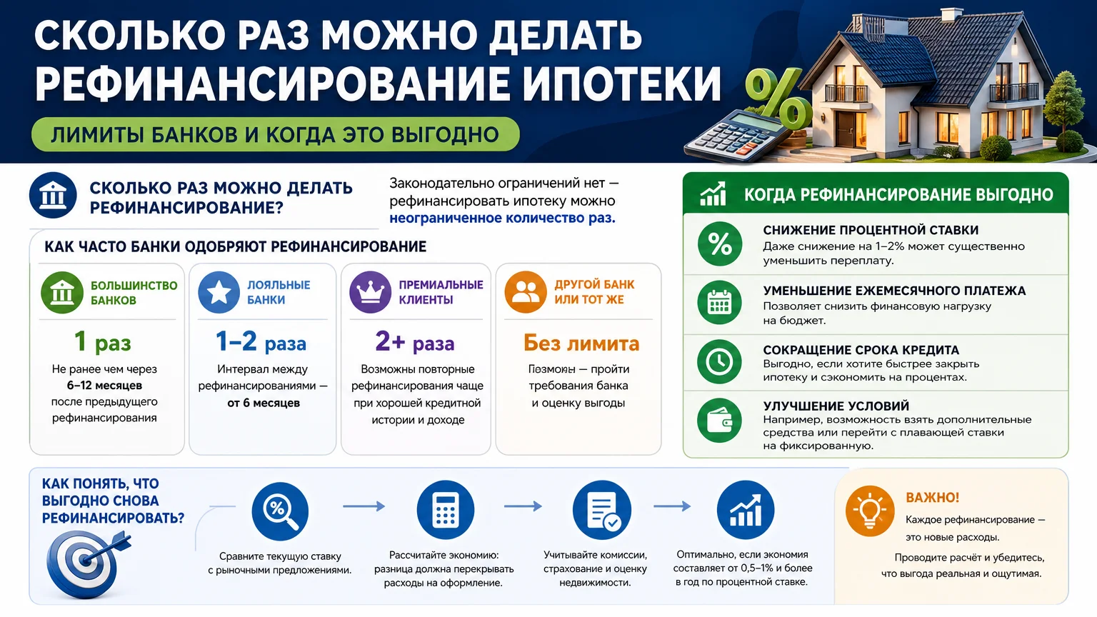 Сколько раз можно делать рефинансирование ипотеки: лимиты банков и когда это выгодно