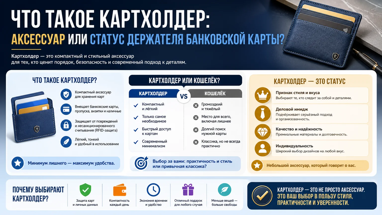 Что такое картхолдер: аксессуар или статус держателя банковской карты