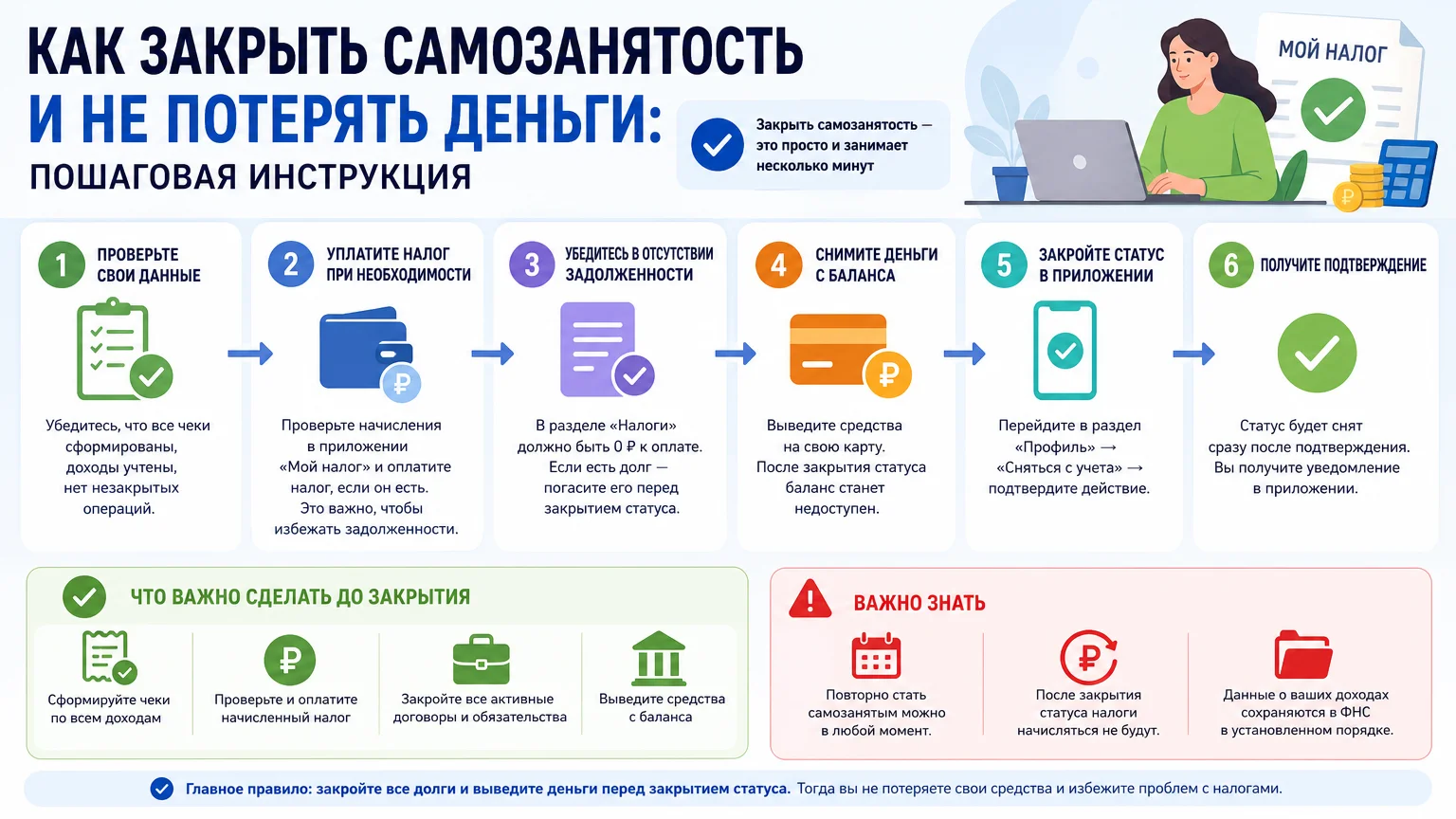 Как закрыть самозанятость и не потерять деньги: пошаговая инструкция