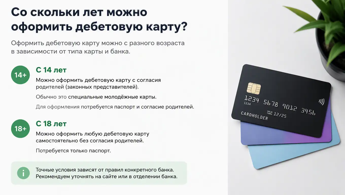 Со скольки лет можно оформить дебетовую карту в 2026 году и как выбрать первую банковскую карту
