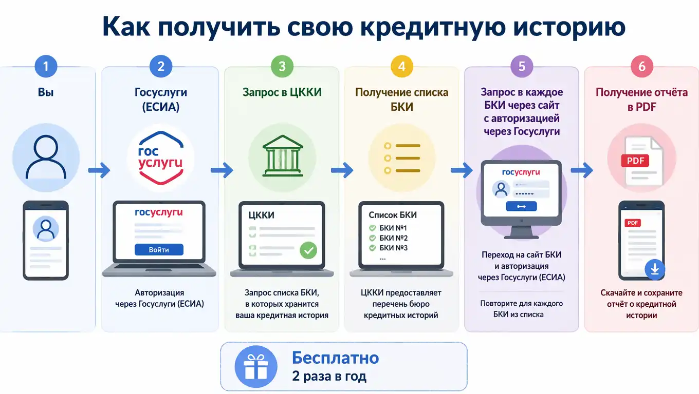 Как проверить кредитную историю через Госуслуги? Пошаговая инструкция 2026